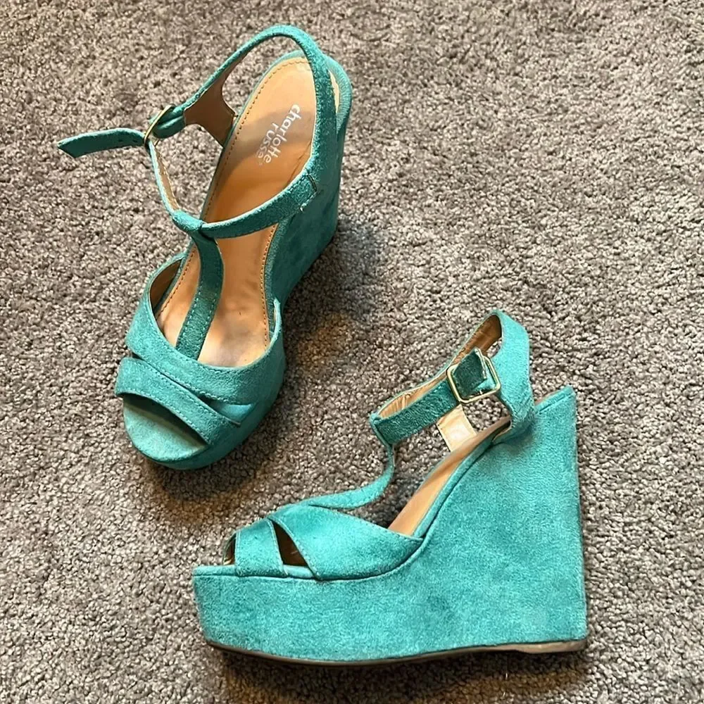 Charlotte Russe Teal Wedges
